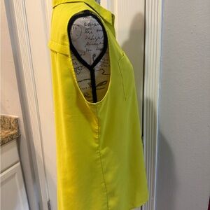 Ann Taylor Bright Yellow Sleeveless Collared Tank
